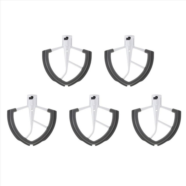 5X Batidor de Borde Flexible para Batidora con Soporte de Elevación de Tazón de Ayuda de Cocina - para Mezclar Masa de 6 Cuartos con Bordes de Silicona Flexibles