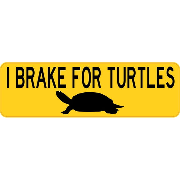 10in x 3in I Brake for Turtles Vinyl Sticker
