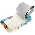 thumbnail image 2 of Square 2Pack PU Leather Horse Cruise Luggage Tag with Privacy Cover and Name ID Tag for Travel Handbags Backpacks Luggage Tags, 2 of 6