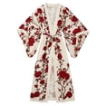 thumbnail image 4 of XIAONU Women's Comfortable Long Sleeve Sleep Robe Floral Belted Vacation Daily Wear Sleepwear, 4 of 5