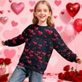 thumbnail image 5 of Valentine's Day Girls Clothes Cute Heart Printed Long Sleeve Tops Crewneck Sweatshirt for Girls Size 1-15, 5 of 7