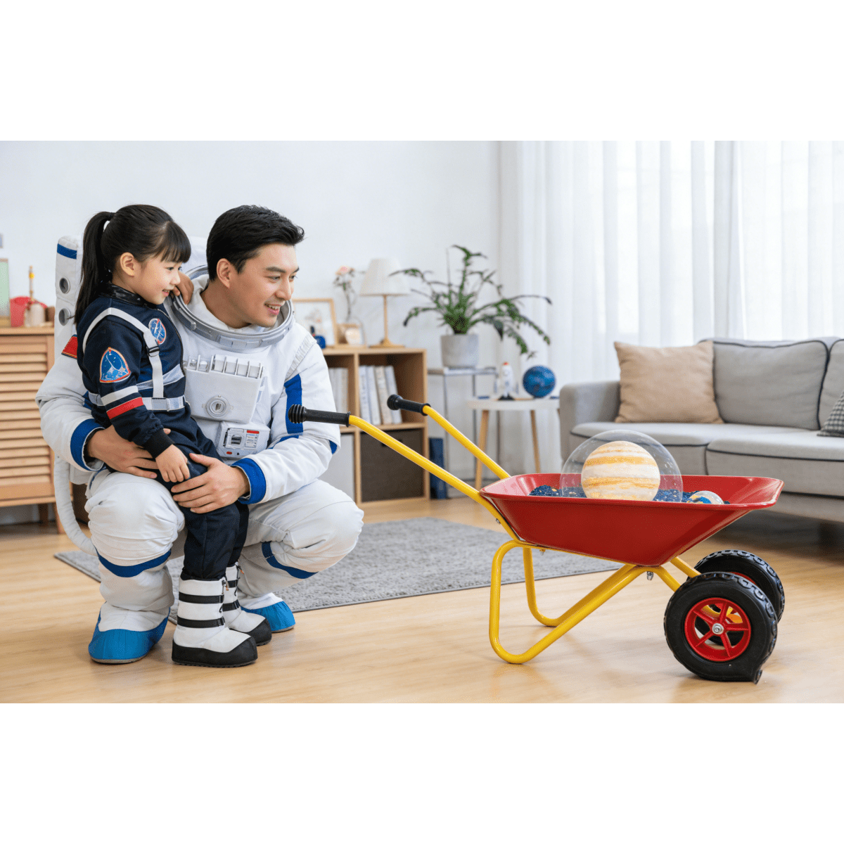 Children's metal trolley, Load-bearing capacity: 33LBS,children's heavy vehicle, metal structure two-wheeled trolley, steel pallet, can be used in gardens, loading leaves, soil, sand, etc. (red)