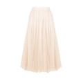 thumbnail image 2 of BRGZLK Women's Maxi Skirt Long Pleated Skirts Elastic Casual Solid Color High Waist A-Line Flowy Swing Summer Ankle Length, 2 of 7