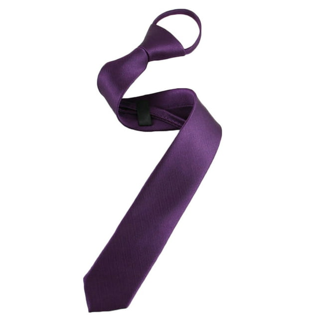 kurtrusly Hommes Garçons Cravate Rétro Étroite Mince Cravate Pratique Cordon à Tirer pour Mariage Fête Boîte de Nuit Marié Fête Robe Violet