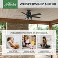 thumbnail image 3 of Hunter 52 inch Outdoor or Indoor Ceiling Fan with LED Lights - Black Ceiling Fan with Pull Chain, For Bedroom, Living Room, or Patio, Standard Mount, No Remote, 5 Blades - Lawndale 51689, Matte Black, 3 of 15
