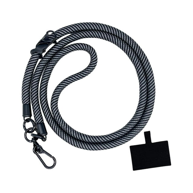 Phone Tether Phone Lanyard Holder Strap Phone Accessories Strong Detachable Hook Black Gray