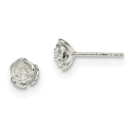 Primal Silver Sterling Silver Rose Post Earrings