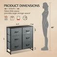 thumbnail image 3 of GALAXHERO 6 Drawer Fabric Dresser, Double Dresser with Storage Bins, Chest of Drawers for Bedroom, Living Room, Closet, Hallway, Dark Grey, 3 of 8