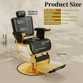 thumbnail image 3 of Baasha Gold Reclining Salon Chair with Adjustable Backrest & Lumbar Support, Heavy Duty Hair Barber Chair with Durable Steel Frame, Elegant Design Stylist Chair, Weight Capacity up to 440 lbs, 3 of 9