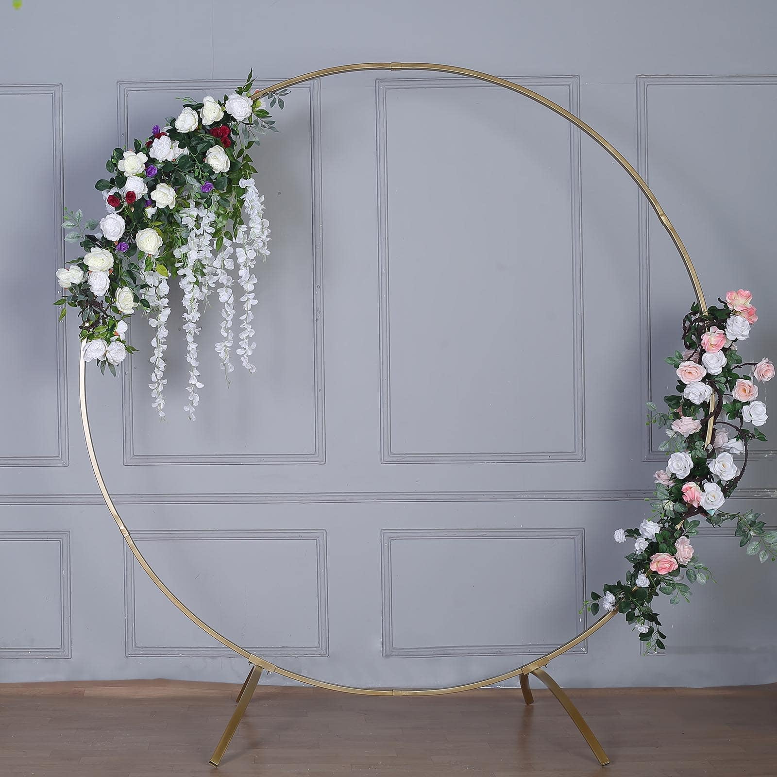 Round Metal Wreath Arch Backdrop Stand Wedding Events Decorations SALE
