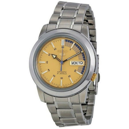 Seiko 5 Automatic Gold Dial Stainless Steel Men's Watch SNKK29