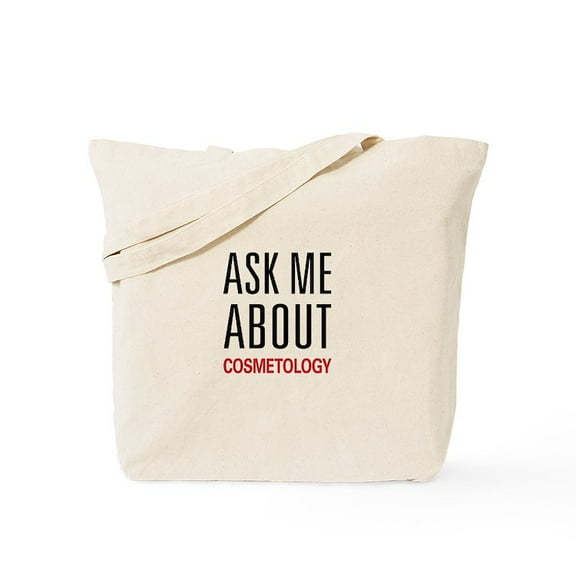 CafePress - Ask Me About Cosmetology Tote Bag - Unisex Canvas Tote Bag, Beige, 1-Piece