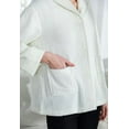 thumbnail image 3 of Loungees Ivory Drop Needle Coral Fleece Shawl Collar Button Front Bed Jacket - XL, 3 of 6