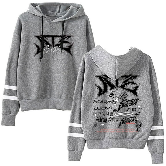 Kpop Stray Kids SKZ Ate Tracklist Merch Pullover Hoodies Pocketless Parallel Bars Sleeve Streetwear