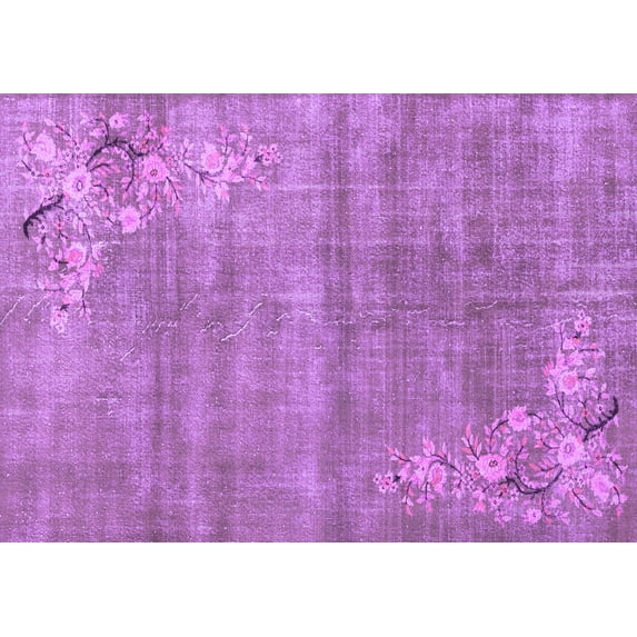 Ahgly Company Indoor Rectangle Oriental Purple Asian Inspired Area Rugs, 5' x 8'