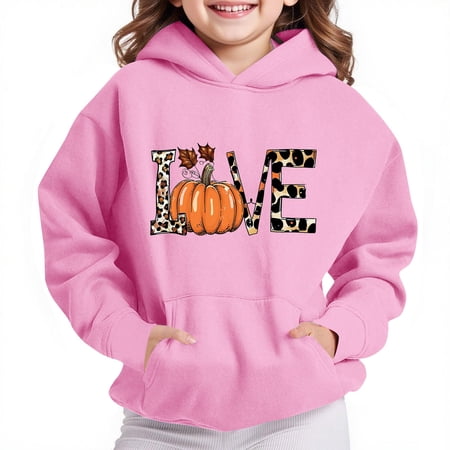BFHHYA Hoodies for Boys Girls Fall Fashion Leopard Letter Print Hooded Sweatshirt Lightweight Long Sleeve Pullover Tops with Kangaroo Pocket