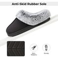 thumbnail image 4 of VeraCosy Women's Classic Suede Memory Foam Slippers Anti-Skid Scuff with Warm Faux Fur Collar, Black, 7/8 US, 4 of 6