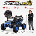 thumbnail image 3 of Conchico 36V Powered Ride on Toy for Big Kids, 2 Seater Electric Ride on Car with Rear Wheel Suspension, Bluetooth, Max Speed 8 mph, Aged 6+, Blue, 3 of 8