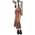 thumbnail image 3 of Liacowi Women Baggy Loose Cargo Skirts High Waist Denim Skirt Drawstring Vintage Long Skirt Retro Streetwear, 3 of 7