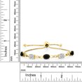 thumbnail image 2 of Gem Stone King 18K Yellow Gold Plated Silver Black Onyx and Lab Grown Diamond Bracelet for Women | 3.54 Cttw | Gemstone December Birthstone | Oval 7X5MM | Fully Adjustable 9 inch, 2 of 3