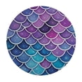 thumbnail image 2 of Awypu  Round Fitted Tablecloth Colorful Watercolor Mermaid Scales Table Cloth with Elastic Edged Waterproof Wipeable Round Table Cover for Patio Parties Outdoor Decor White, 2 of 7