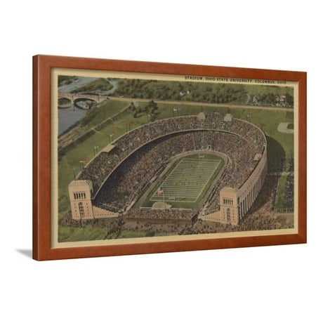 Columbus, Ohio - Ohio State University Stadium from Air Framed Print Wall Art By Lantern (Best Ribs In Columbus Ohio)