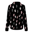 thumbnail image 4 of WZXFASHION Blouses à Manches Retroussables Col en V pour Femmes Tops Économies de Printemps Liquidation Chemises pour Femmes, 4 of 5