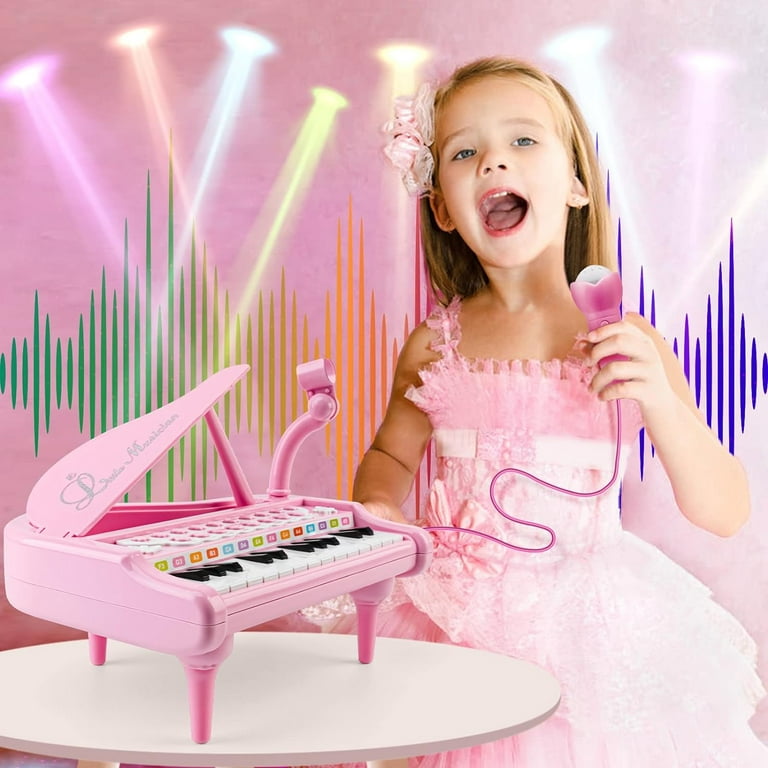 Amy & Benton Piano Enfant Fille 1 2 3 Ans, Piano Jouet Rose Bebe avec  Microphone-31 Touches Rose : : Jeux et Jouets