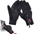 thumbnail image 2 of Guantes de invierno Pantalla táctil Guantes cálidos Clima frío A prueba de viento Ciclismo Conducir Montar en bicicleta Telededos Guantes térmicos Gel de silicona antideslizante Mitones de dedo comple, 2 of 4