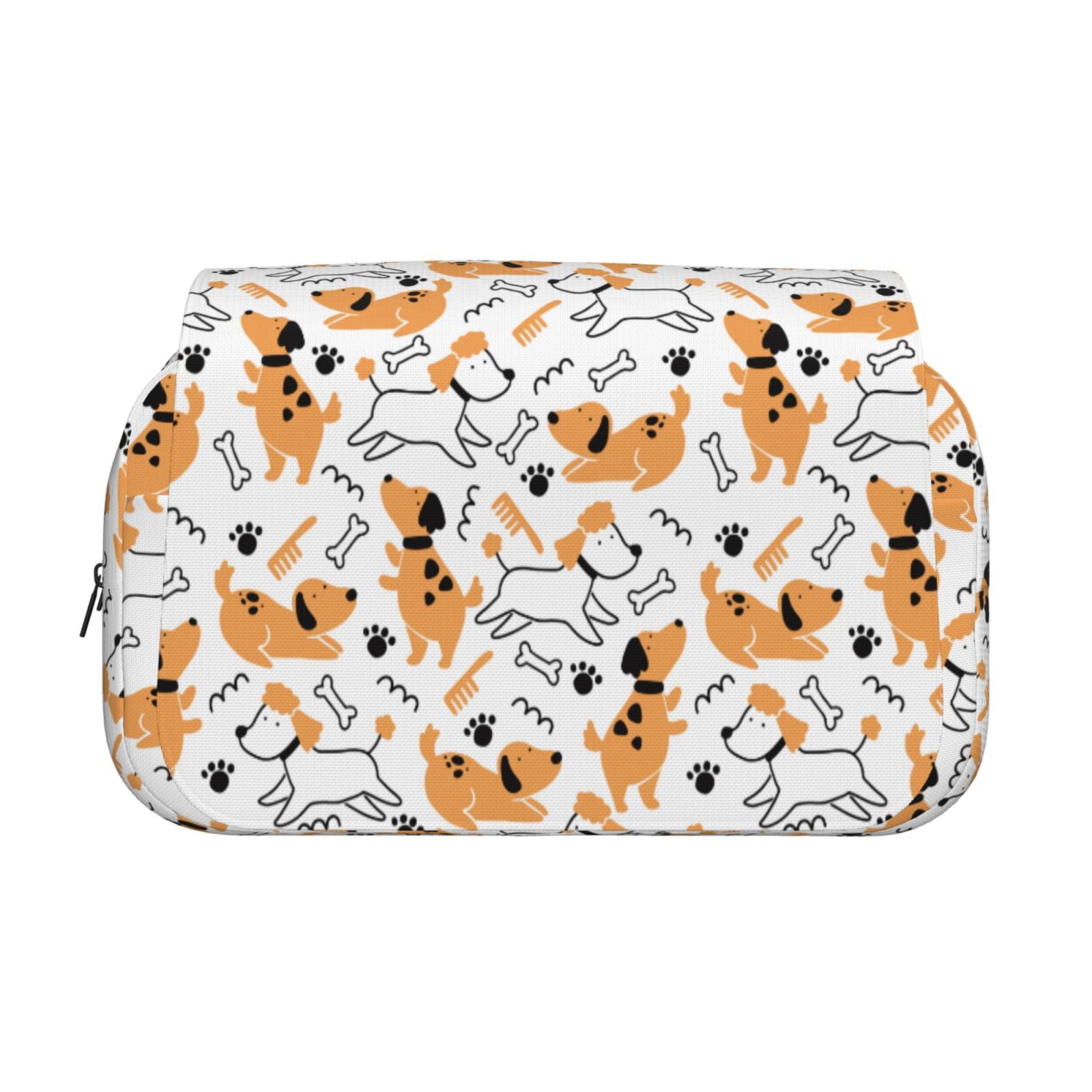 Rateoe Cute Dog Pattern Double Clamshell Pen Case, Storage Organizer with Two Zipper Compartments– Holds Up to 50 Pencils & Pens