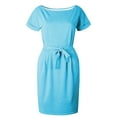 thumbnail image 5 of Vestido de verano para mujer con cinturón: manga corta, informal/para salir, fácil de cuidar, versátil para diversas ocasiones., 5 of 5