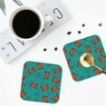 thumbnail image 4 of Yiaed Colorful Crab Print Leather Coasters for Drinks - Cup Coasters Coffee Table Kitchen Table Bar, Home & Office Gifts Handmade Drink Coasters-Square, 4 of 6