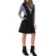 thumbnail image 4 of INSPIRAR CHIC Overoles de Mujer con Tirantes Falda Cuello en V A-Line Por Encima de la Rodilla Vestido Pinafore S Negro, 4 of 6