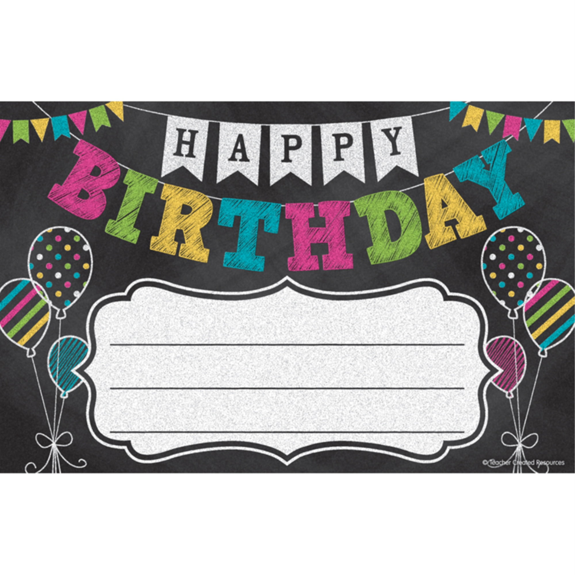 Teacher Created Resources TCR5466 Chalkboard Bright's Happy B'day Awards
