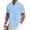 Blue, variant on Mens Cotton Linen Henley Shirt Casual Short Sleeve Tropical Shirts Summer Beach T-Shirts with Pocket