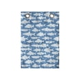 thumbnail image 1 of Nautical Hanging Pocket Organizer, Monochrome Silhouettes of Fish and Bubbles Seascape Underwater Items Fishing Theme, Printed Polyester Storage Bag with Pockets, 14" x 20", Blue, 1 of 2