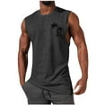 thumbnail image 2 of Tdoqot Mens Tank Tops- Casual Crewneck Sleeveless Print Summer Loose Fit Tank Dark Gray Size XL, 2 of 6