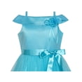 thumbnail image 4 of Flower Girls Dress Off Shoulder Blue Wedding Pageant 5 Years, 4 of 7
