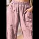 thumbnail image 4 of Pantalones de Verano para Mujer, Estilo Palazzo, Holgados, de Cintura Alta, Estampados, para Vacaciones en la Playa Rosa XXL, 4 of 8