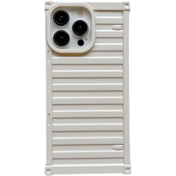 Compatible with iPhone 14 Plus for Women/Girls, 3D Container Design Phone Case Plating Soft TPU Anti-Scratch Shockproof Protective for iPhone 14 Plus, White