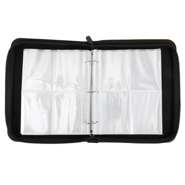 WASHWEPE 1Pc Black Trading Cards Holder with Transparent Sleeves Protector for Collectible Cards