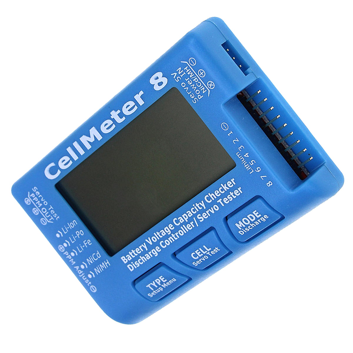 RC Digital CellMeter Tester 2S-8S Battery Voltage Capacity Checker Li lon NiMH