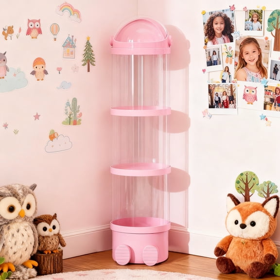 Toy Storage Tubes 2026 Stuffed Animal Storage Tube Pet Transparent Plush Stuffed Animal Toys Display Tower Storage for Home Living Room Bedroom Large Beige 63 In