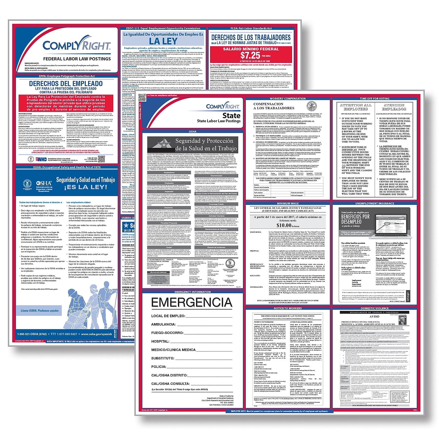 ComplyRight™ All-Inclusive Federal and State Labor Law Poster Set, Colorado,  Spanish (E50COS) - Walmart.com