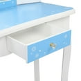 thumbnail image 5 of EasingRoom Kids' Vanity Set  Modern Dressing Table with 3 Mirrors Children's Furniture Princess Makeup Table, Blue, 5 of 9
