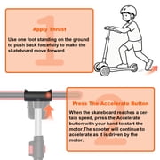 SIMATE Electric Scooter for Kids Ages 4-10,Thumb Accelerator, LED Lights LCD Screen, 3 Adjustable Height & 3 -Wheels Electric Scooter for Girls/Boys,5mph