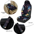 thumbnail image 6 of Xixirimido Automotive Seat Covers for Cars Trucks and SUVs Car Seat Covers for Front Seats with Car Seatbelt Covers & Armrest Box Cover, Set of 5, Black Cat Daisy Starry Night, 6 of 8