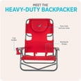 thumbnail image 6 of Ostrich On-Your-Back Outdoor Reclining Beach Pool Camping Chair, Red, 6 of 13