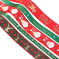 thumbnail image 2 of Christmas Grosgrain Ribbon,35.8 Inch Ribbon 5 Rolls Totally 5 Yards Holiday Red White and Green Metallic Glitter Fabric Ribbon Set with Merry Christmas Patterns Perfect for Gift Wrapping,Craft(#004), 2 of 8