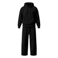 thumbnail image 6 of ZUBMGKTE Mens 2 Piece Hoodie Jogger Set Sweatsuit Warm Pullover Sweater, Winter Trendy Jogger Pants, Elastic Waist, Joggers Sweatpants, Two Piece, Fall, Winter, 6 of 7